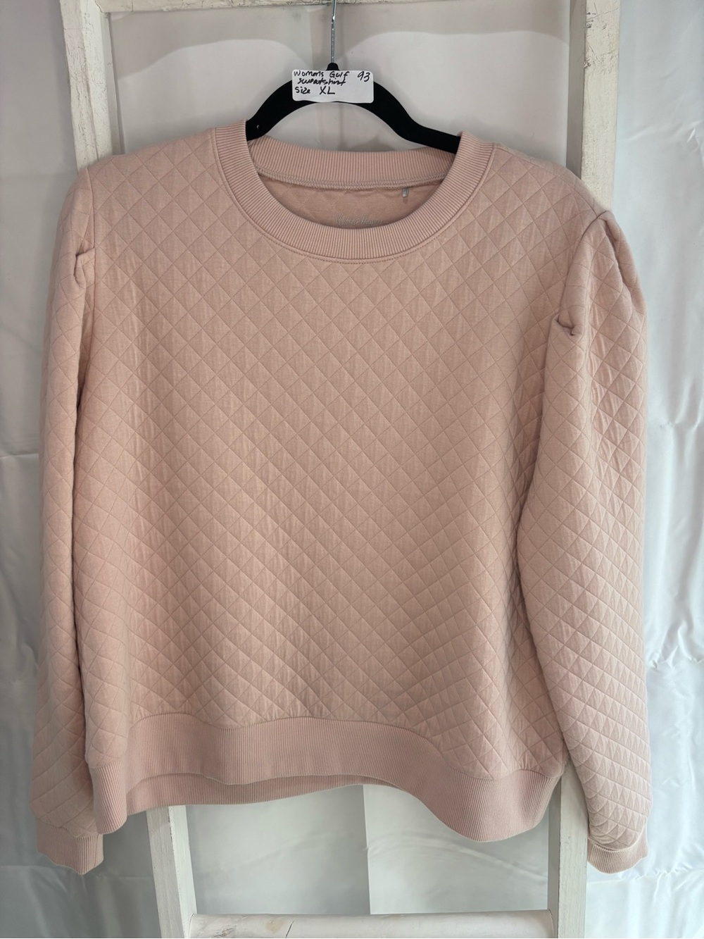 Lady Hagen Quilted Crewneck Sweatshirt - Pale Pink